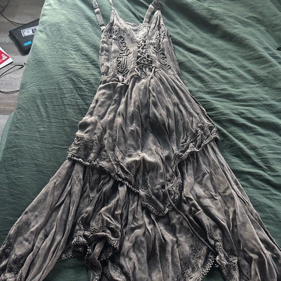 Elegant Black Lace-Up Women's Dress - Picture 1 of 3